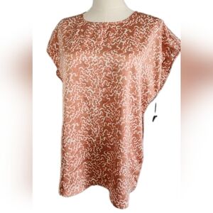 Halogen Blouse Cap Sleeve Elegant Top Casual Office Wear Size S